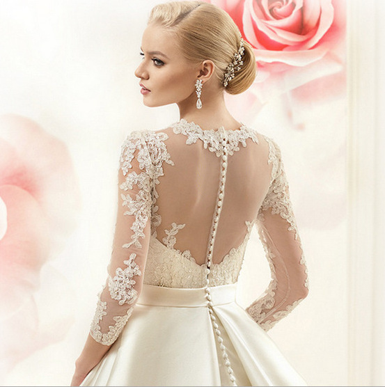 2023 new style Tail Seven -point sleeve Wedding dress sweetheart Spring and summer bride white lace wedding dresses ball gown