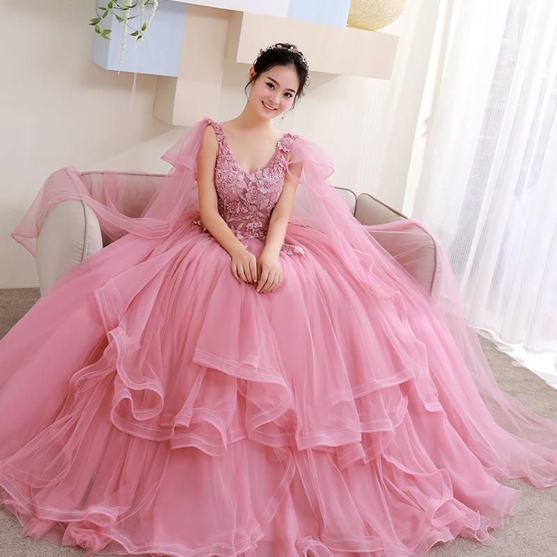 wedding dresses 2022 bridal 2023 curvy new fantasy pink shawl wedding dress sexy  thailand tunisian brautkleid wedding dresses