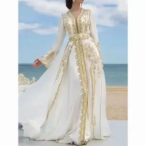 AL1622 Elegant Stunning Caftan dress for Party wear abaya Embellished Crystal glass beads stone Muslim women's  clothing dress