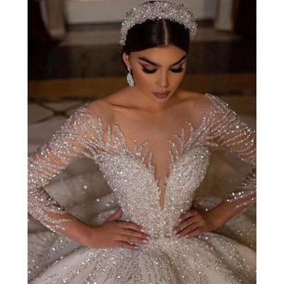 AL1590  plus size vintage party dresses women long wedding beaded turkey istanbul a line bridal gowns wedding dresses ball gown