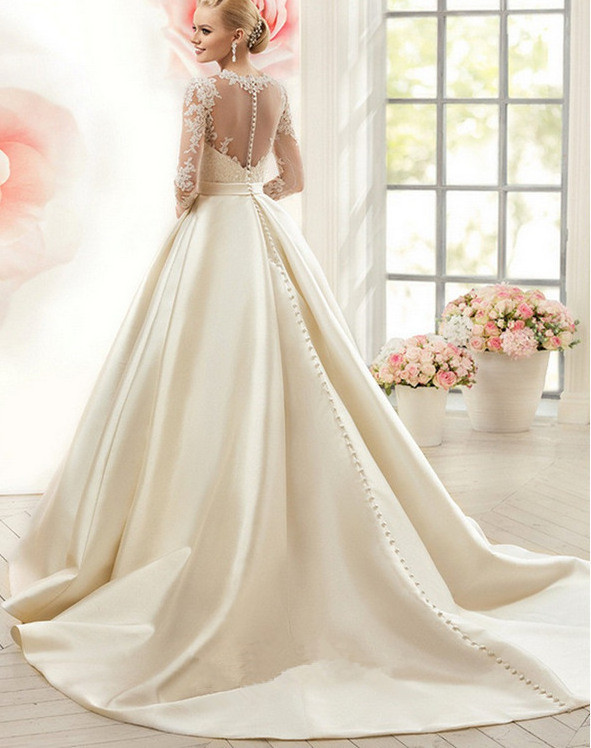 2023 new style Tail Seven -point sleeve Wedding dress sweetheart Spring and summer bride white lace wedding dresses ball gown