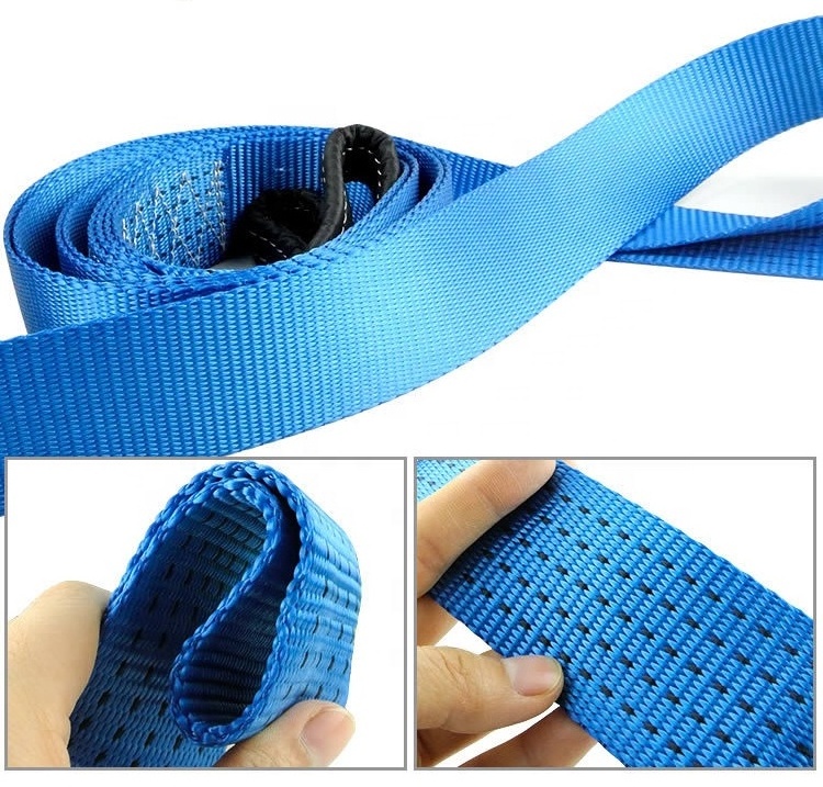 Best heavy duty car tow rope with hooks / Short nylon recovery strap for truck