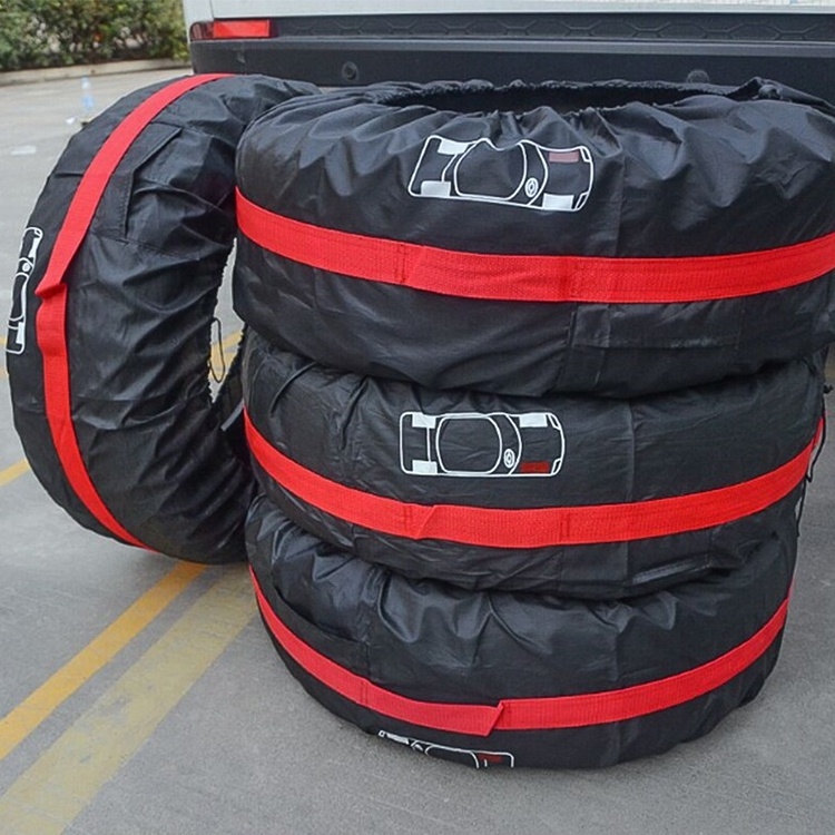 Foldable Spare Waterproof Tire Covers / Protection Covers Storage Tote Bags / Wheel Cover for Car Off Road Truck