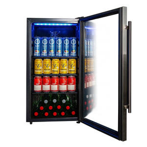 Hotel Portable Glass Door Mini Bar Fridge Small Beverage Refrigerator With Lock And Key