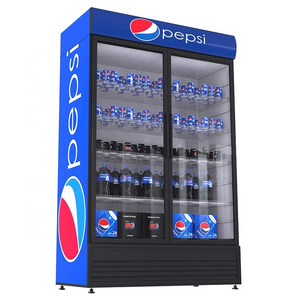 Commercial Glass Door Pepsi Soft Drink Display Refrigerator