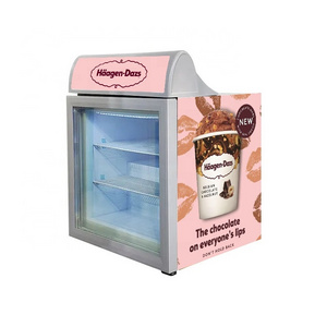 55L Small Countertop Ice Cream Display Freezer with Light Box