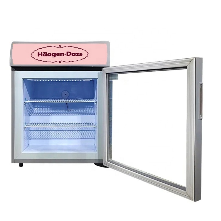 55L Small Countertop Ice Cream Display Freezer with Light Box