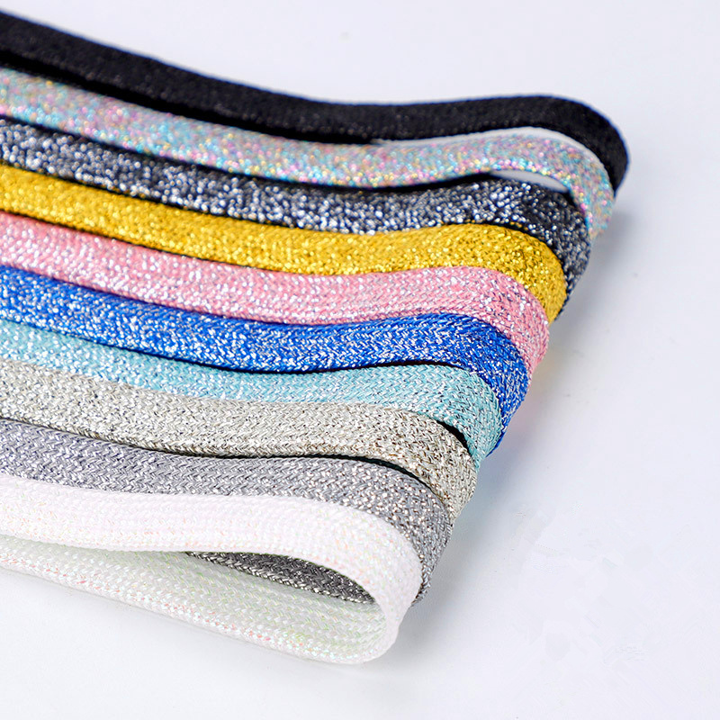 Colorful Flat elastic shoelac Unisex Fit Fashion Sports Shoelace Casual Reflective Shoe Laces  Wholesale Custom Glitter Shoelace