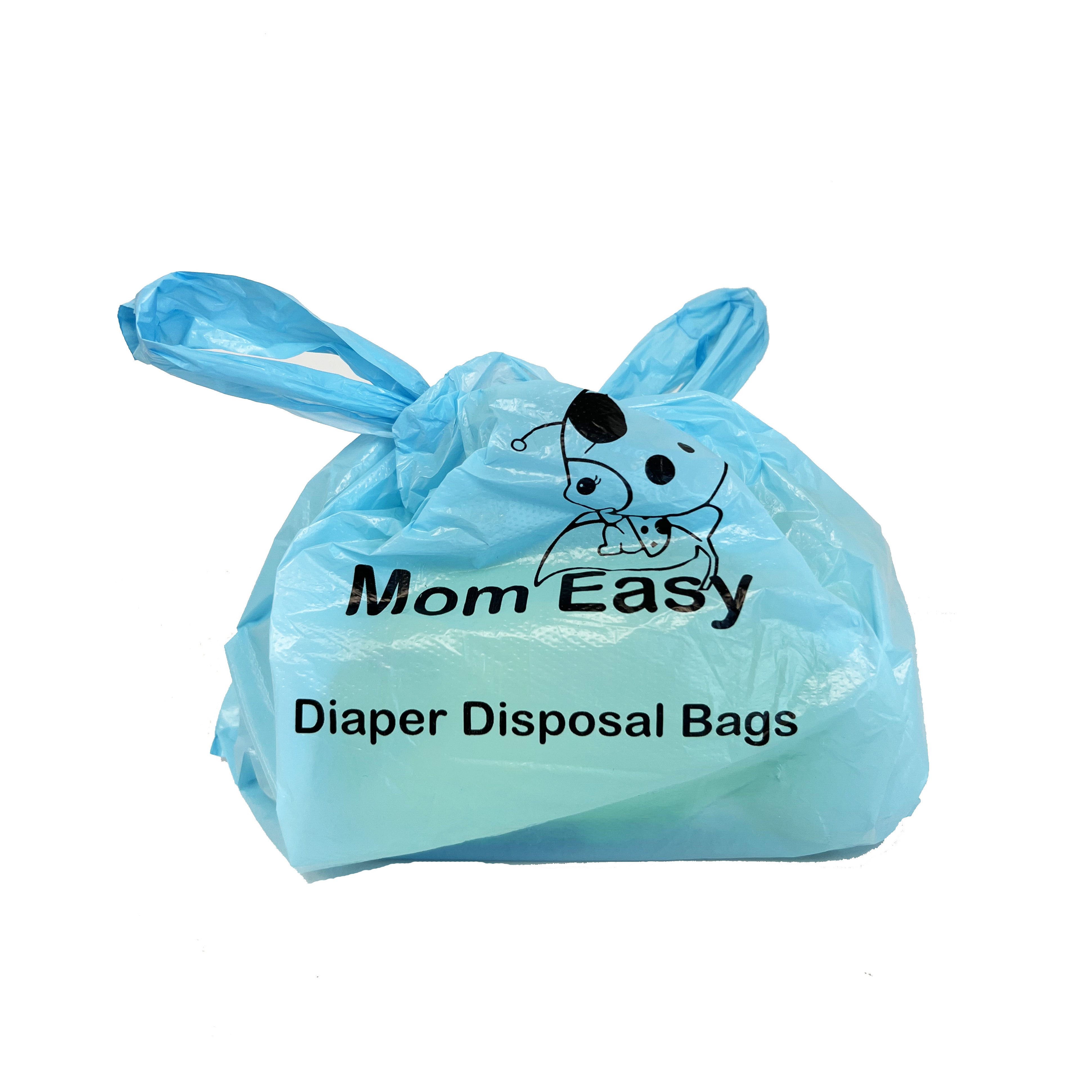 Baby Disposable Diaper Bag Easy to Tie Biodegradable Compostable Diaper Bag Box Package Plastic Poop Bags Blue Clean-up for Dogs