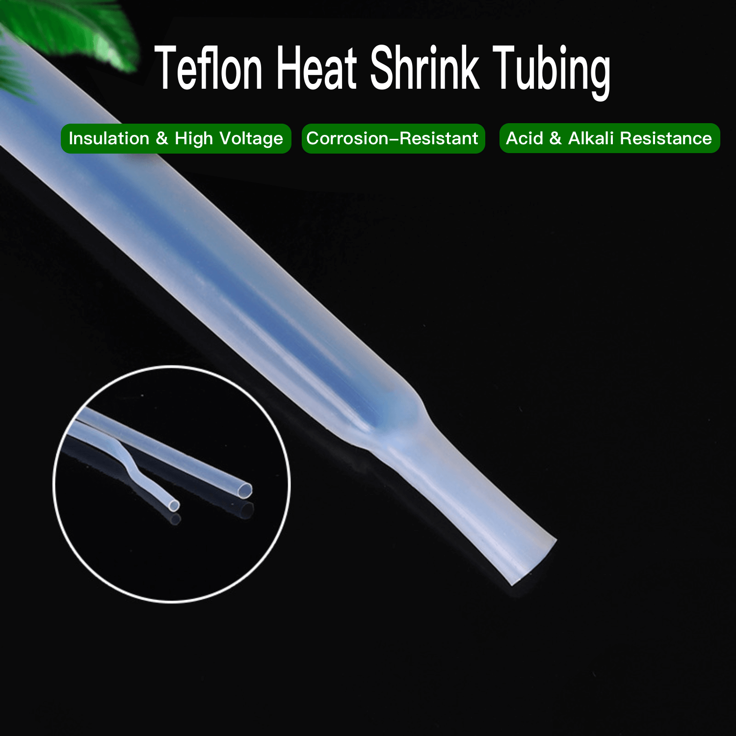 WWC 1.7 :1 4:1 Shrinkable Ratio Tubing PTFE Heat Shrink Tube Oil Resistant