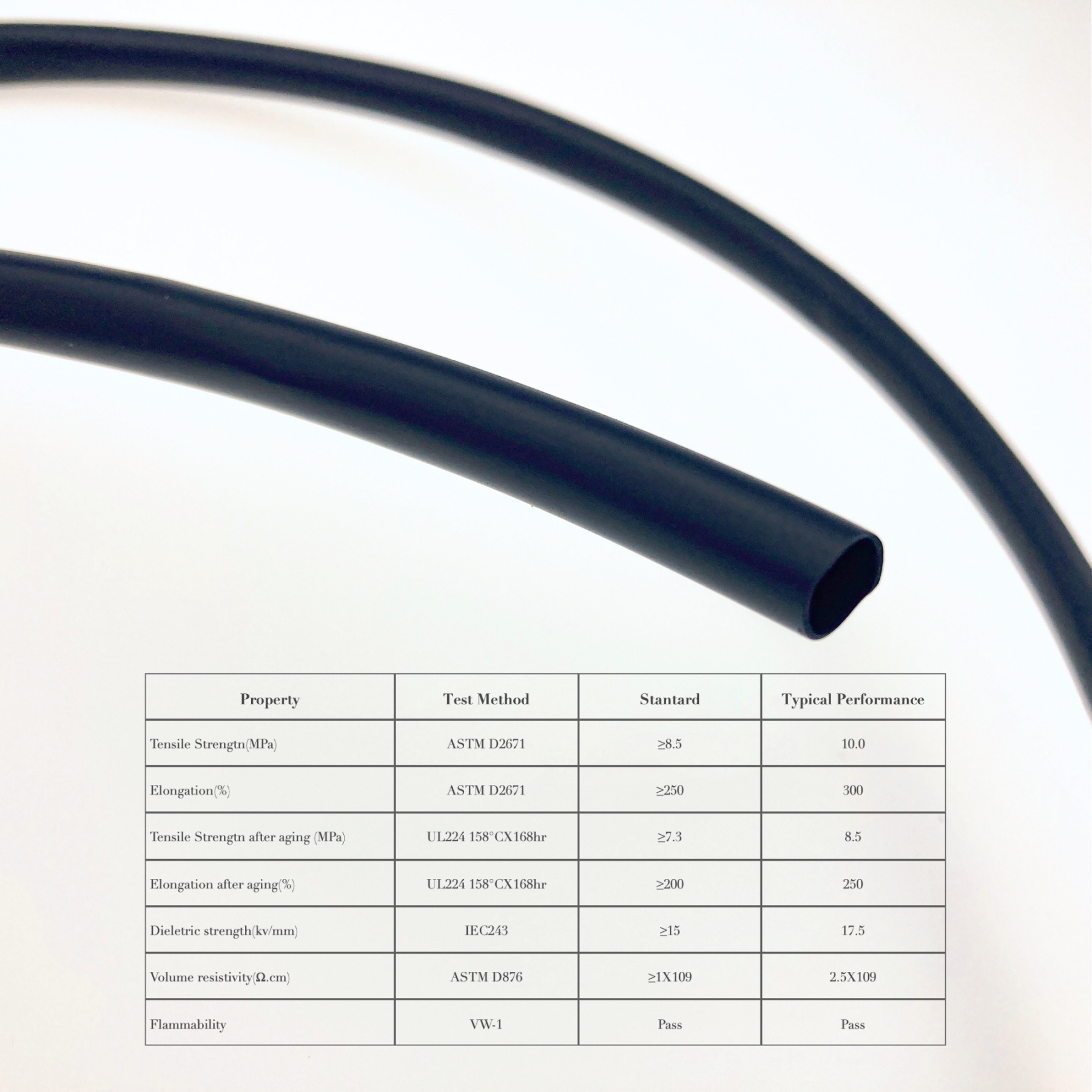 WWC Woer VT200 black thin wall 2:1 fluorine rubber fluoroelastomer Viton oil resistant heat shrinkable shrink tubing