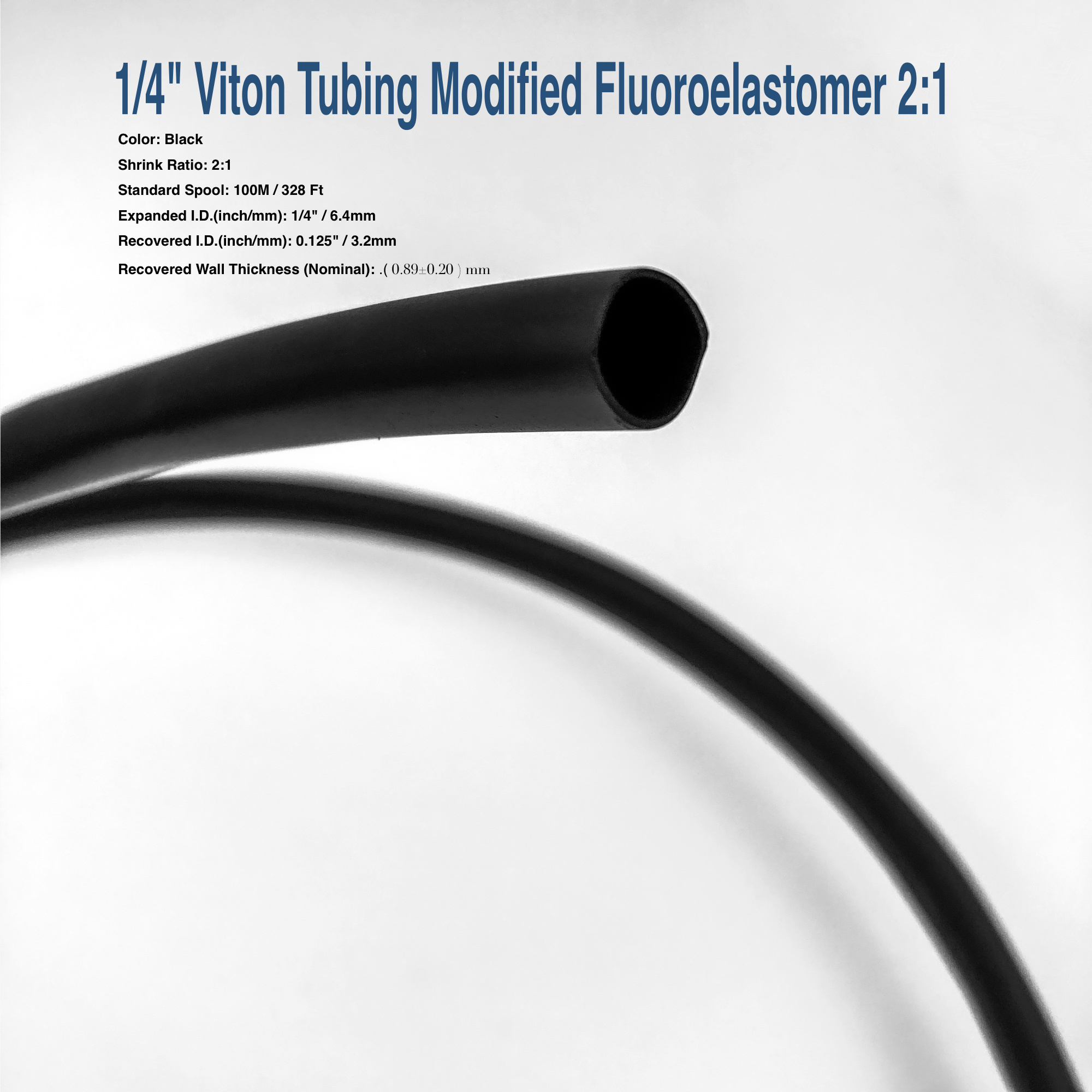 WWC Thin Wall Viton Modified 200 degree celsius fluorine rubber oil resistant  heat shrink tube free sample