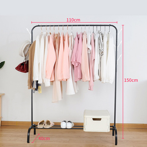 Simple coat rack double-bar clothes hanger floor indoor room clothes hanger household bedroom clothes storage rack