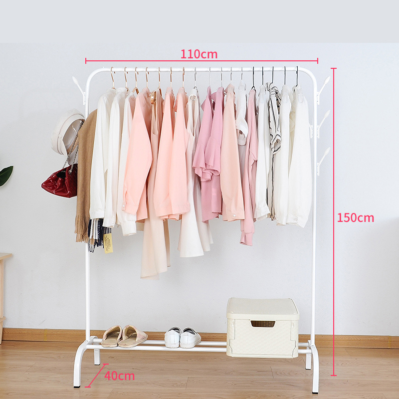 Simple coat rack double-bar clothes hanger floor indoor room clothes hanger household bedroom clothes storage rack