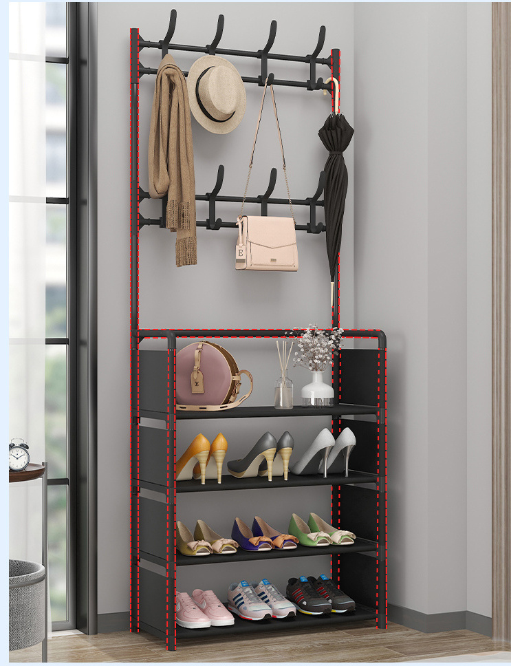 Living Room Bedroom Doorway Minimalist Shoe Rack Clothes Display Rack