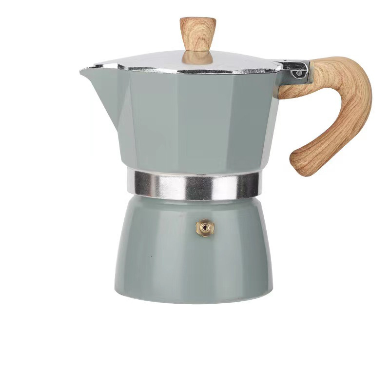 6 Cup Aluminum Induction Classic Moka Coffee Pot Stovetop Espresso Coffee Maker with Soft Touch Handle