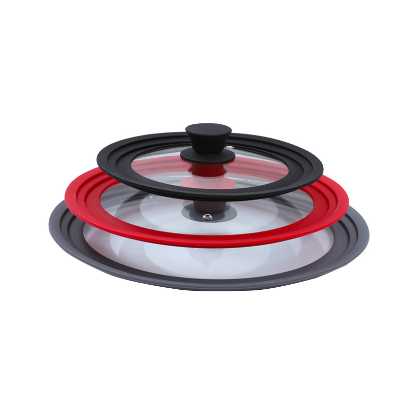 Hot Multi-Size Tempered Glass Pot Lid With Silicone Rim