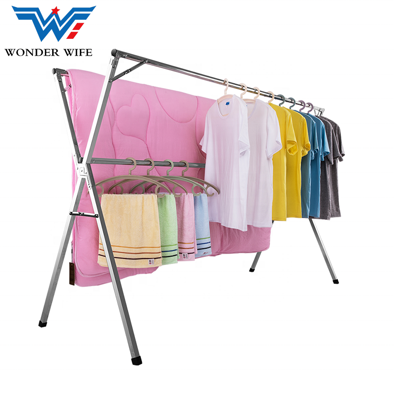 X Type Outdoor Folding Clothes Drying Rack Hanger Clothes Rack