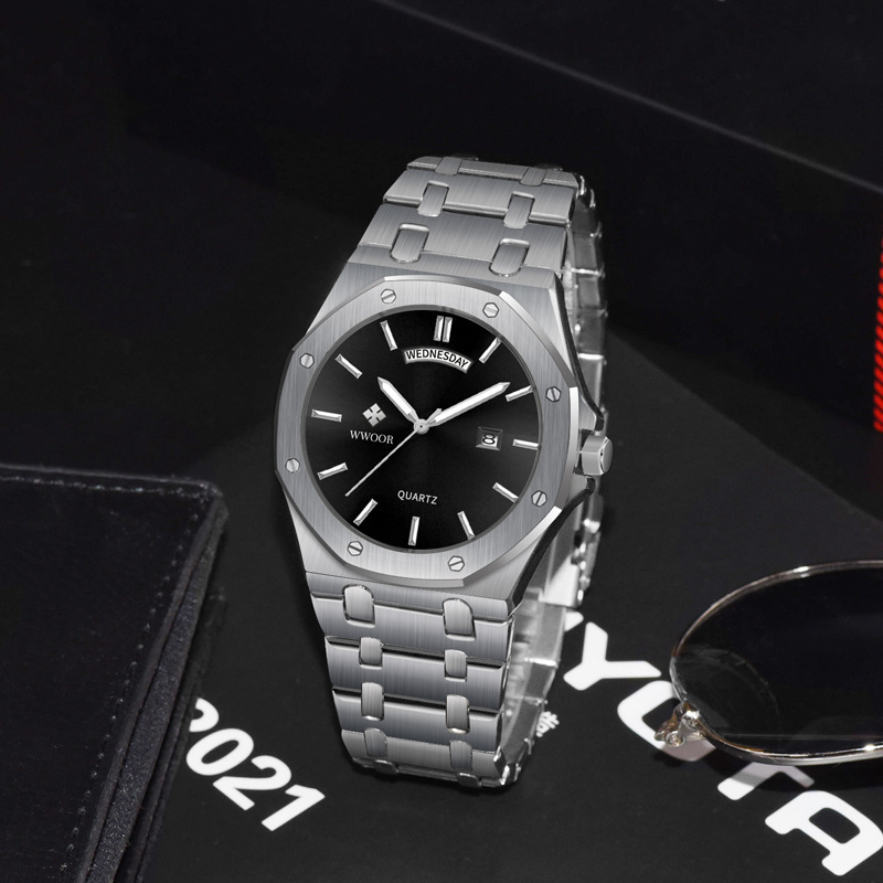 2023 Top Brand Casual Business Waterproof 30M Quartz Wrist Watches For Men Popular Calendar Sports Stainless Steel Men's Watch