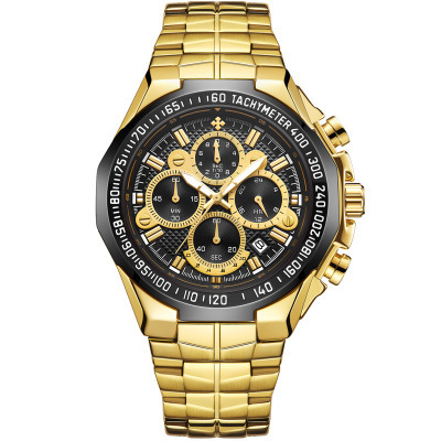 WWOOR 8868 Men Chronograph Quartz Watches Sport 30m Waterproof Wristwatches Luxury Watch Gold 2020 Alloy Stainless Steel Round