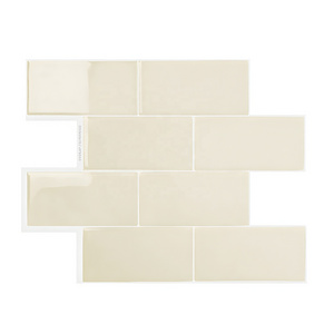 White 3D Wall Panels Bathroom Kitchen Use Waterproof PVC Peel and Stick Subway Sheet Bricks Interior Decoration Wall Stickers