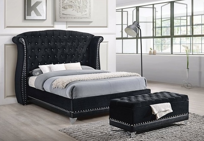 ATTRACTIVE VELVET DAVIS BED + STORAGE BENCH