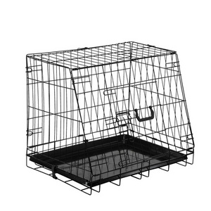 Folding metal 30"sloping car cage for dogs puppy crate training crate