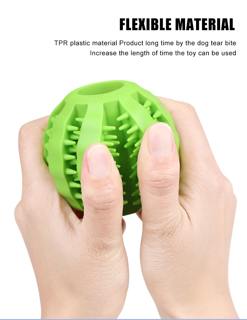 Pet-friendly Rubber Dog Tooth Chew Toy Interactive Food Dispensing Dog Treat Toy Ball