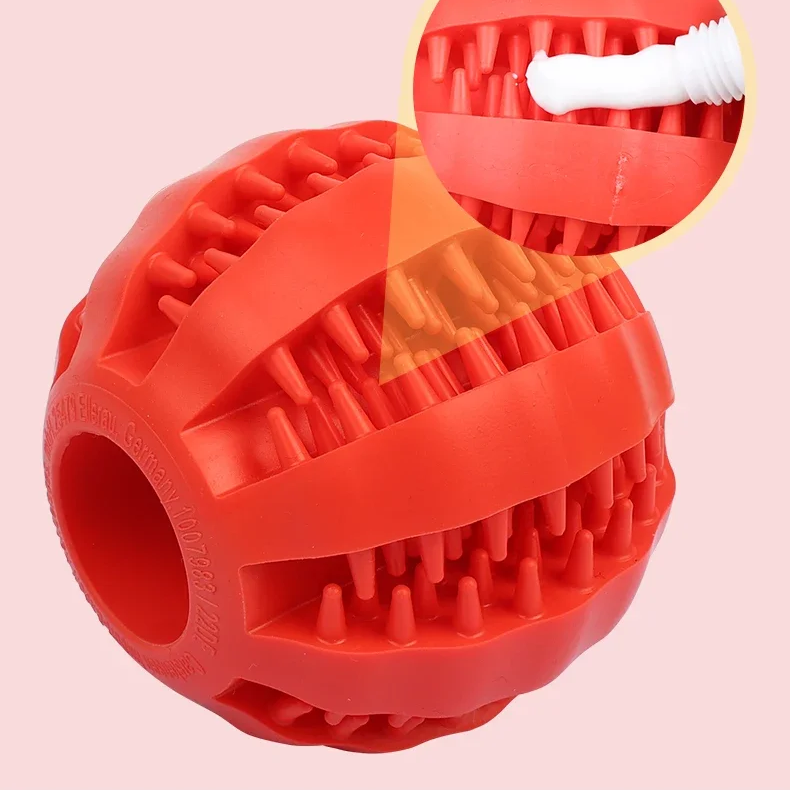 Pet-friendly Rubber Dog Tooth Chew Toy Interactive Food Dispensing Dog Treat Toy Ball