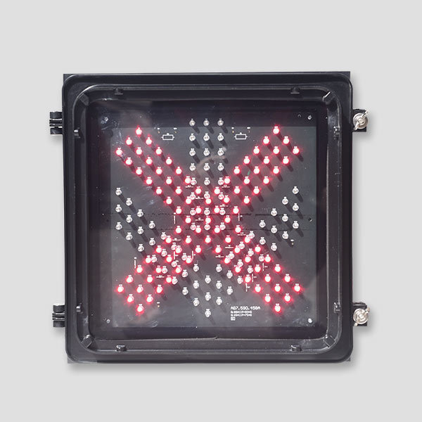 High Brightness 300mm Red Cross Green Arrow LED Traffic Safety Warning Sign Light