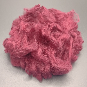 100% Recycled Eco-Friendly Dope Dyed Maroon 1.5d Polyester Staple Fiber Solid Style for Spinning or Non-Woven