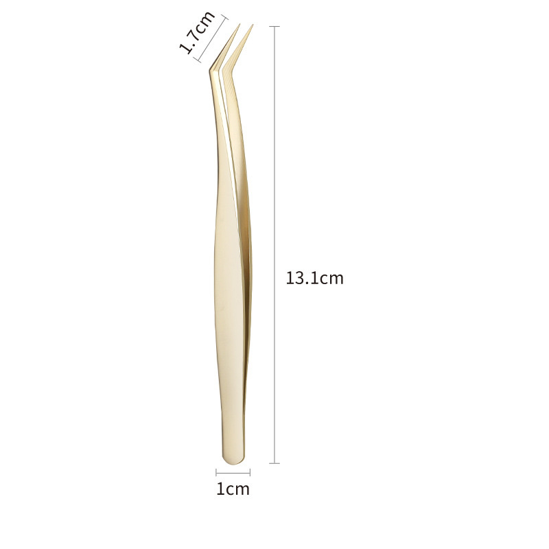 Fiber Tips Lash Tweezers Comfortable Volume Curved Eyelash Tweezers for eyelash extension