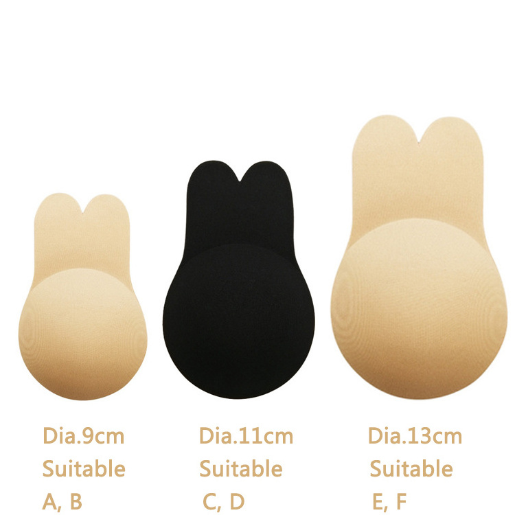 Plus Size Strapless Bra Sticker Push Up Adhesive Silicone Rabbit Ear Nipple Cover