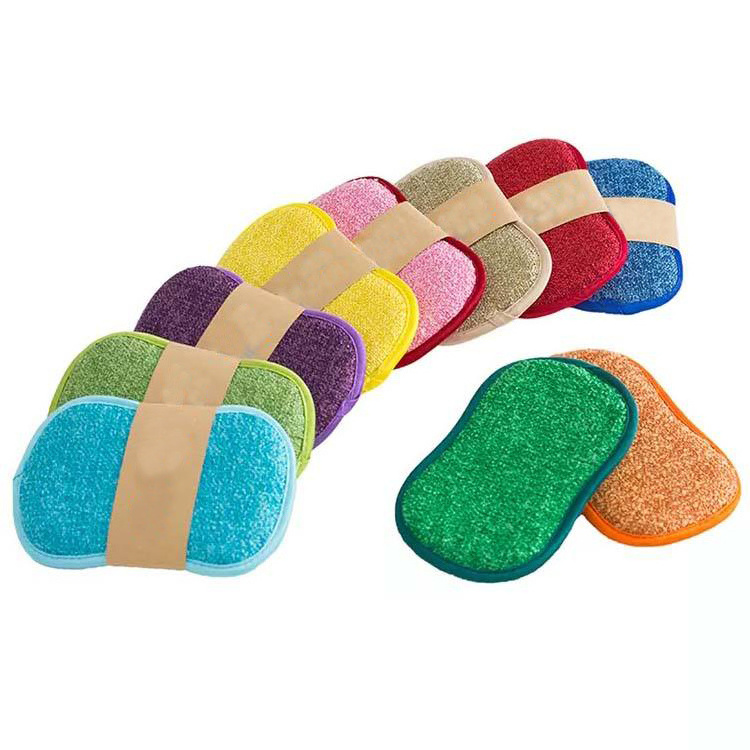 Double Sided Non-Scratch Microfiber Sponge Washing Dish ,Pot,Pan Scrubbing Pad Sponge