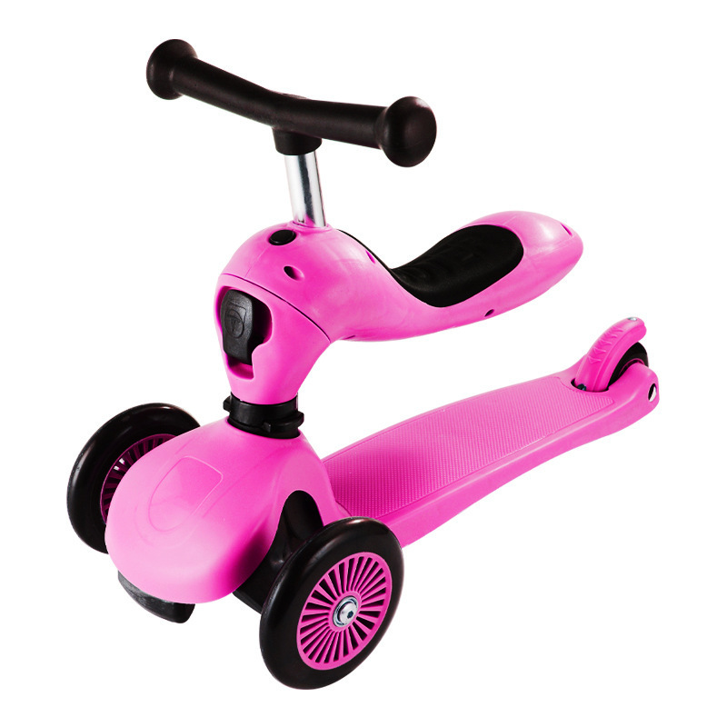 Kids Scooter 2 in 1 kick toys with seat LED big Light Children's bike Fun 3 wheel Adjustable