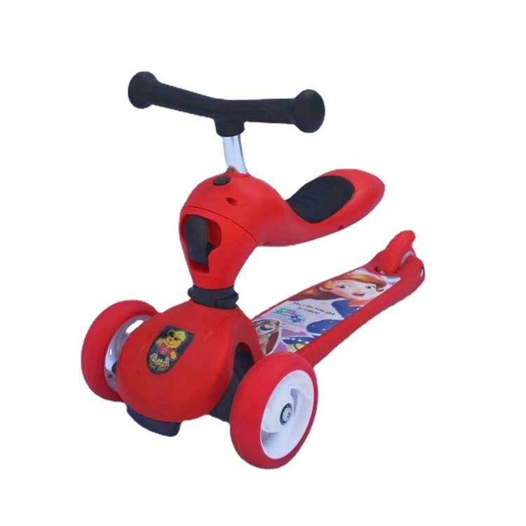 Kids Scooter 2 in 1 kick toys with seat LED big Light Children's bike Fun 3 wheel Adjustable