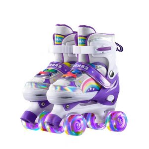 Roller Skates Shoes For Kids Best Sales Adjustable Size With 4 Flashing Wheels Kids Roller Skate For Sports