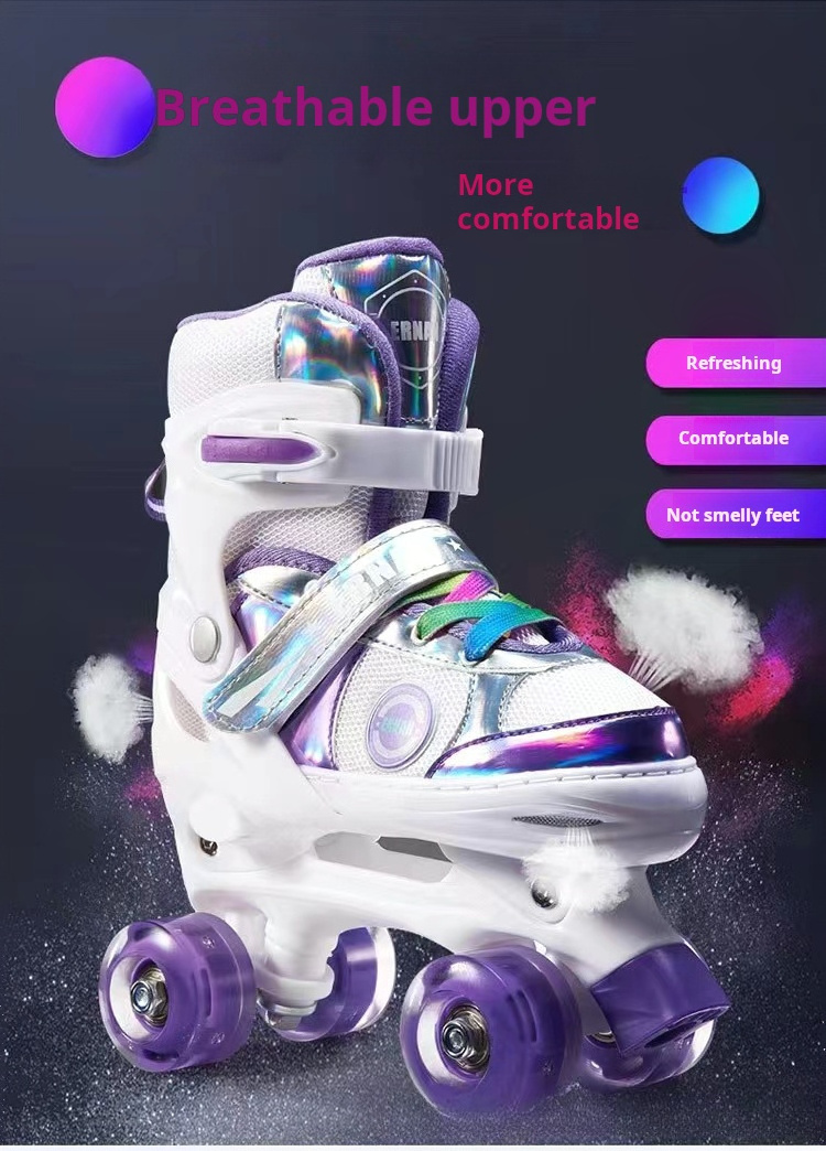 Roller Skates Shoes For Kids Best Sales Adjustable Size With 4 Flashing Wheels Kids Roller Skate For Sports