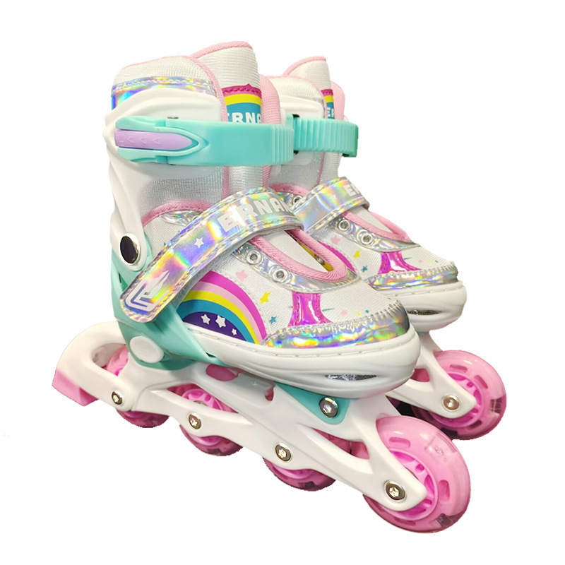 Patins Best Selling Four Wheel Flashing Roller Skates Adjustable Inline Skates Skating Shoes for Boys Kids Girls