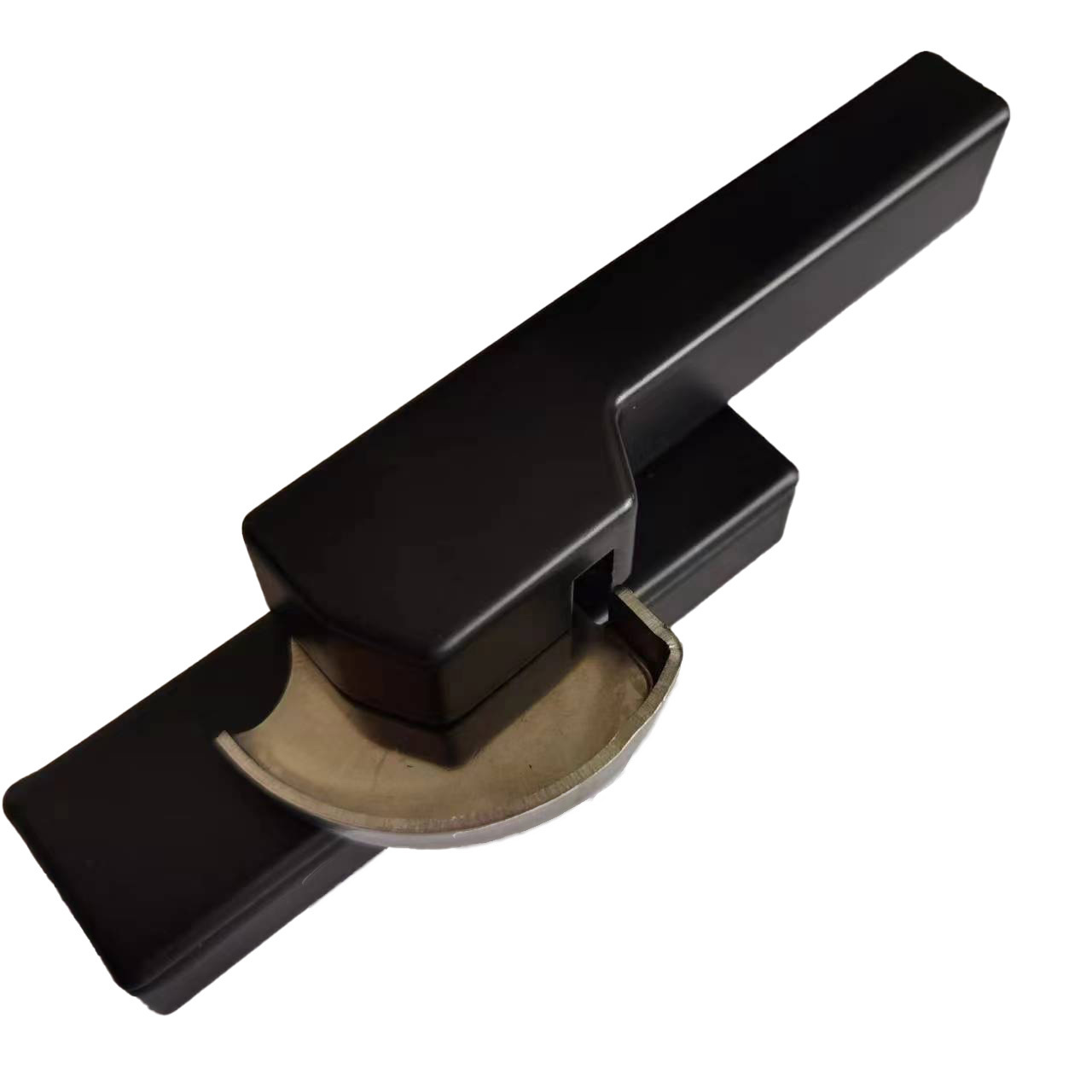 Bidirectional swivel cover square sliding window crescent lock