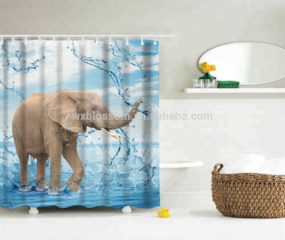 Unique design digital printed channel shower curtain