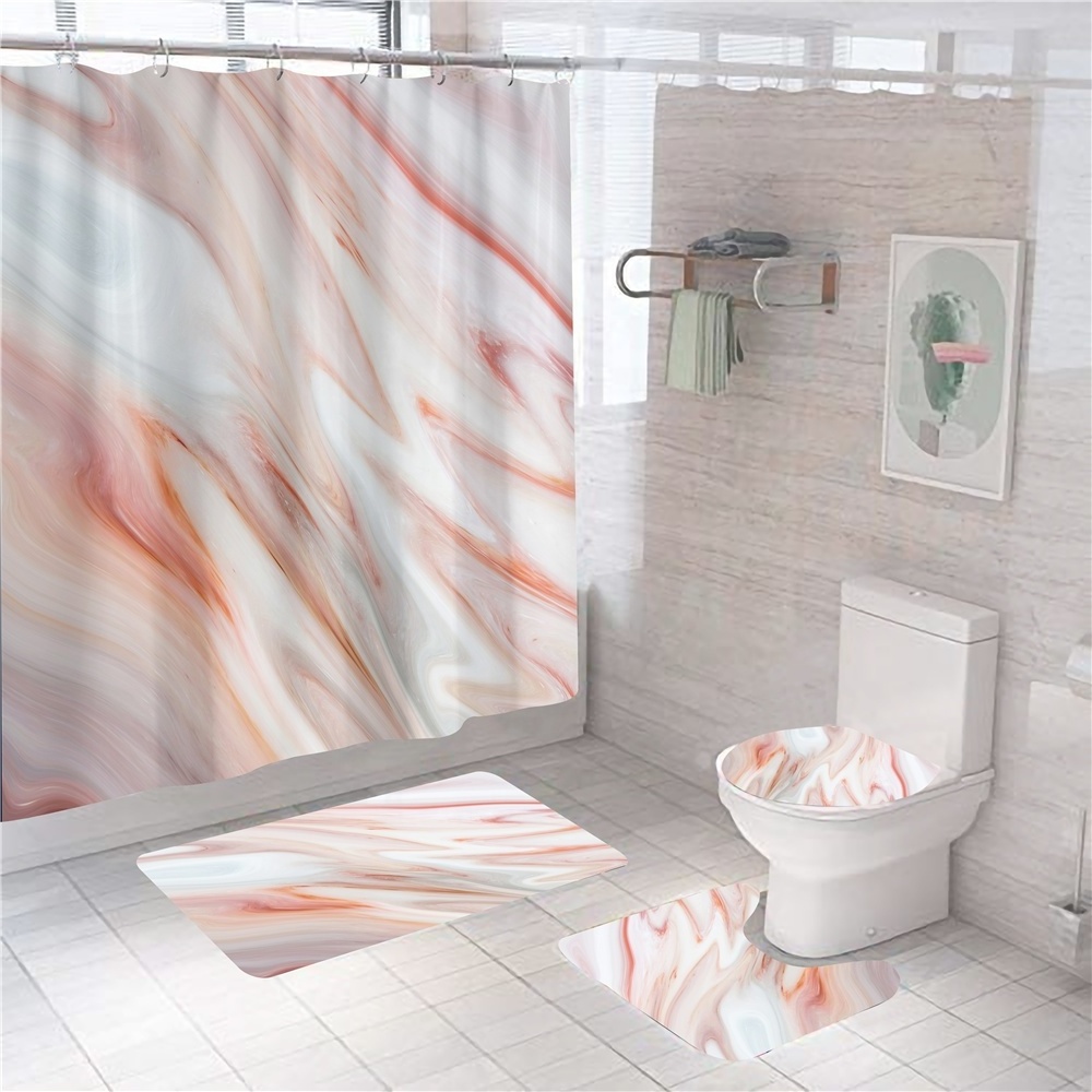 Nice bathroom digital printing fashion bathroom sets shower curtain