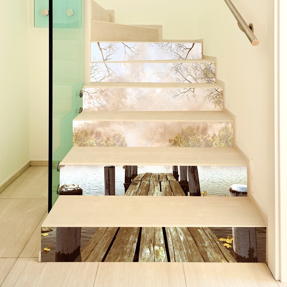 Kitchen Bathroom using printing Stair Riser Tile Stickers decal