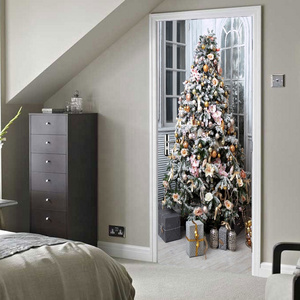 Stylish collection printed Christmas pattern wall 3d door sticker