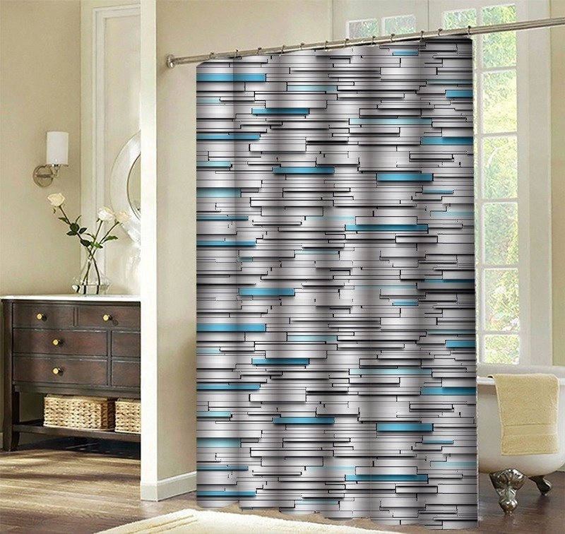 Unique Design and good quality waterproof cotton shower curtain