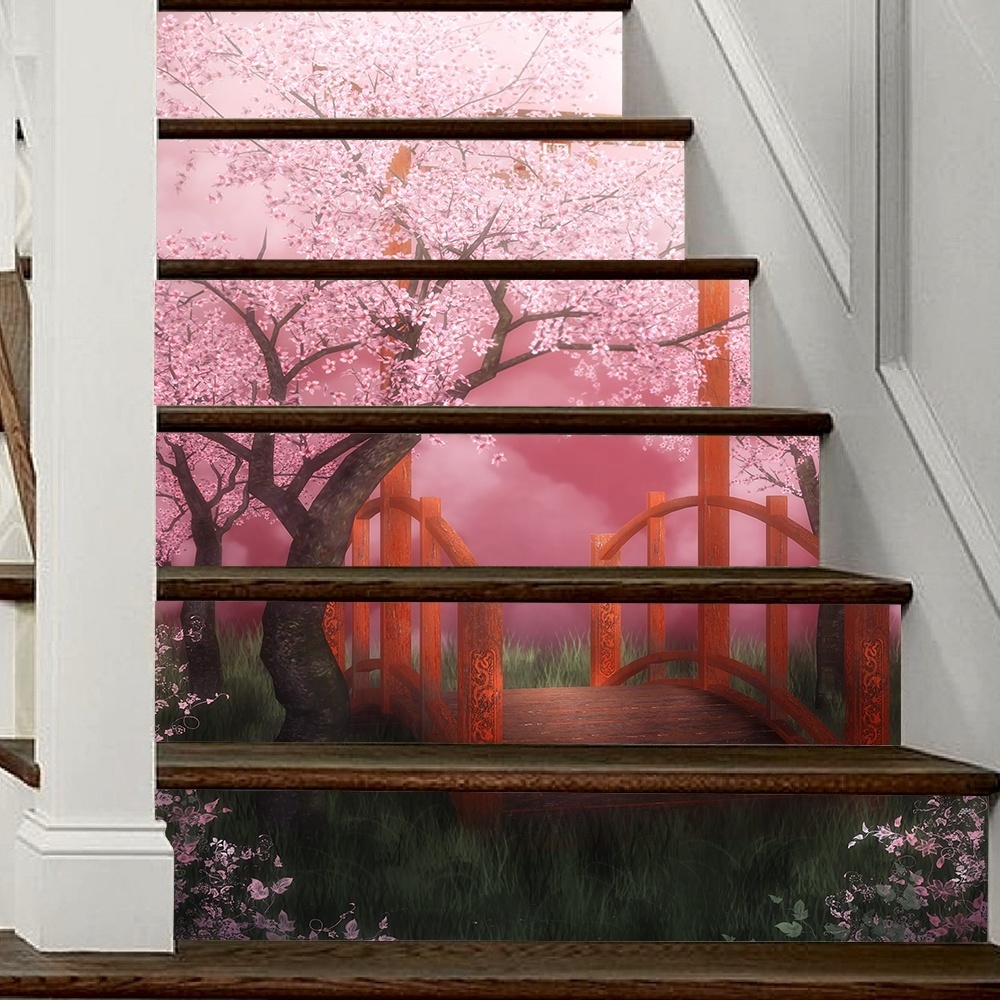 Removable Hot sale PVC printed stair wall sticker decal