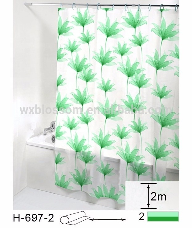 Fashionable eco-friendly PEVA printing unique shower curtain