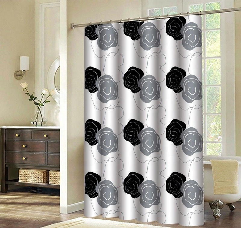 Unique Design and good quality waterproof cotton shower curtain