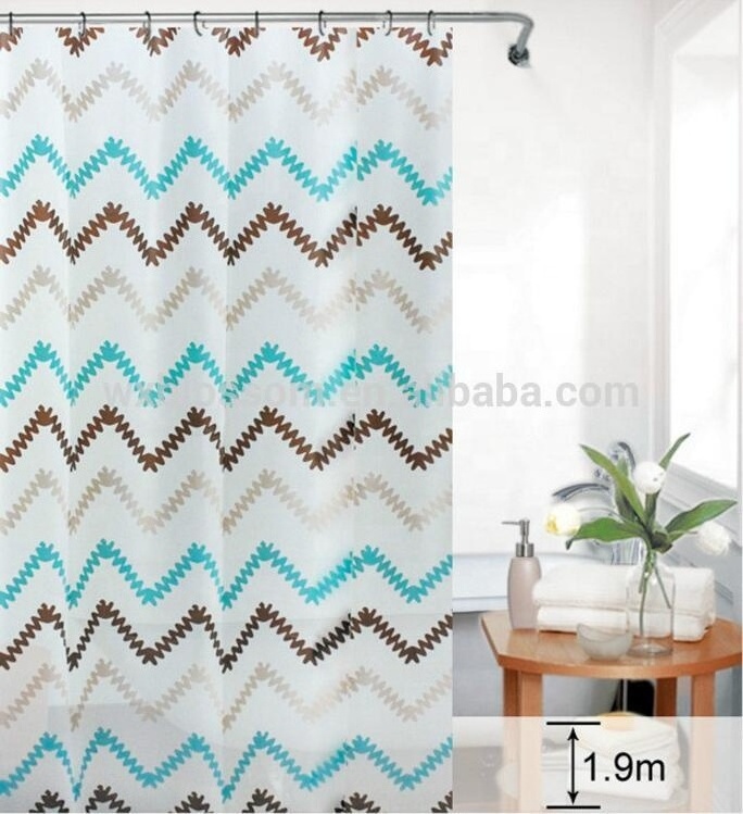 Fashionable eco-friendly PEVA printing unique shower curtain