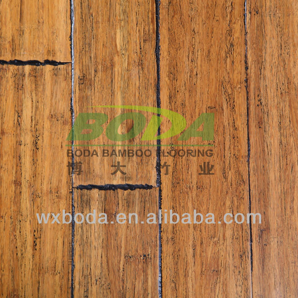 Coffee Matt Handscraped clip lock strand bamboo look floor tiles